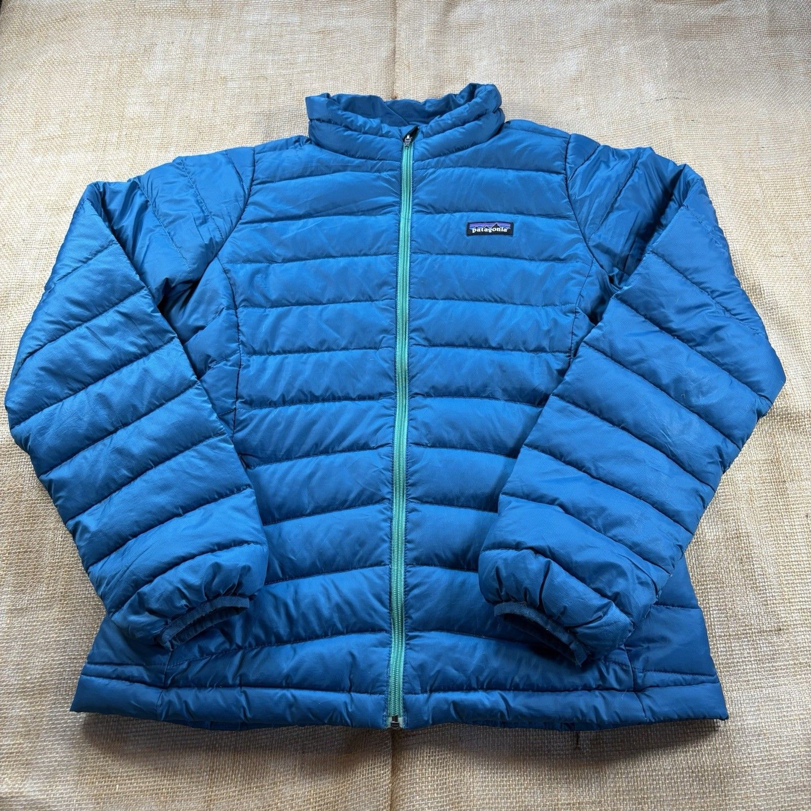 Patagonia Girl's Blue Duck Down Puffer Jacket Full Zip Size Xl Outdoors